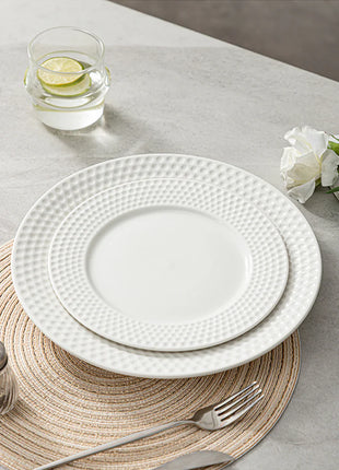 Textured Rim Porcelain Plate, Set of 2
