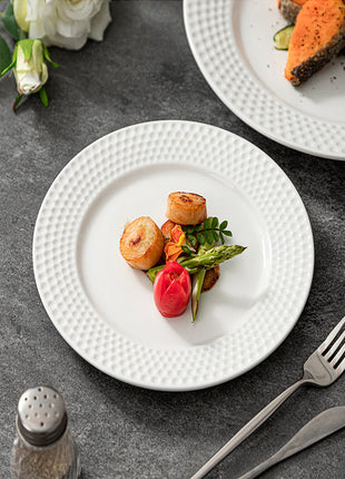 Textured Rim Porcelain Plate, Set of 2