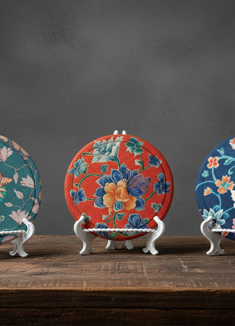Butterflies and flowers Coaster - blue
