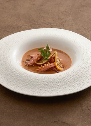 Matte Sesame Texture Porcelain Deep Rim Plate, Set of 2