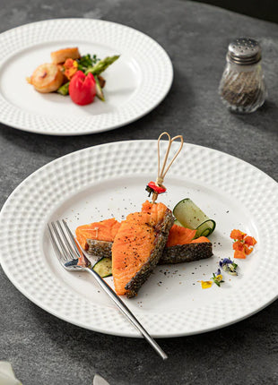Textured Rim Porcelain Plate, Set of 2