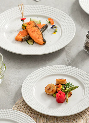 Textured Rim Porcelain Plate, Set of 2