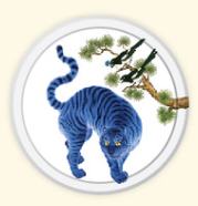 Tiger & Magpie Coaster - blue